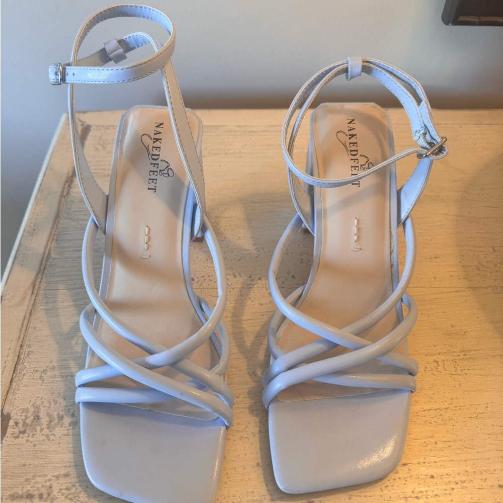 NAKED FEET Women's Blue Strappy Sandals